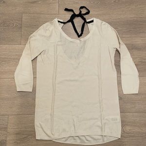 Aritzia Babaton Low Back Tie Sweater - Cream - Size XS